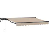 vidaXL Manueller Markisenrahmen mit LEDs Beige und Anthrazit 2,5 x 2 m