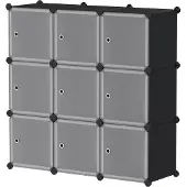 Songmics Schuhregal, Regalsystem mit 9 Würfeln, Kleiderschrank aus Kunststoff LPCB35116HS