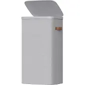 Songmics Wäschekorb, 100 L Wäschesammler, Wäschetonne mit Deckel und Griffen LCBB35811GD01