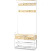 Vasagle Garderobe mit Schuhbank, Schuhaufbewahrung, 2 Schubladen HSRB35429YA01