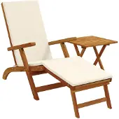 vidaXL Liegestuhl zum Verstellen und Klappen 2 pcs Cremeweiß