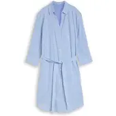 Tom Tailor Damen Blusenkleid mit Bindegürtel, blau, Uni, Gr. 42