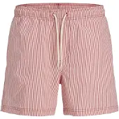 Jack & Jones Badeshorts "Maui" in Rot/ Weiß - XL