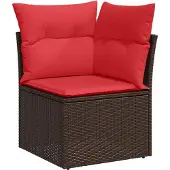 vidaXL Sofa Set mit Kissen 6 pcs Braun Poly Rattan