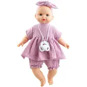 Paola Reina Puppe Sonia - Spielzeugpuppe im pink-lila Kleid 36 cm
