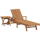 vidaXL Sonnenliege 2 pcs Massives Teakholz Braun