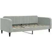 Syfax Tagesbett Hellgrau 100x190 cm Samt