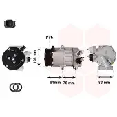 VAN WEZEL Kompressor, Klimaanlage 1800K621