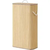 Songmics Wäschekorb mit Deckel, 60 L, Wäschesammler Bambus LCBB35076YZ01