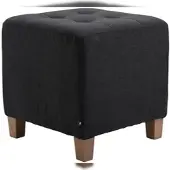 Proregal CHEFGASTRO Sitzhocker ZION antik-hell HxBxT 46x45x45cm Stoff Schwarz