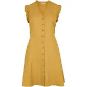 Apricot Minikleid "Minikleid" mit Rüschen und Knopfleiste