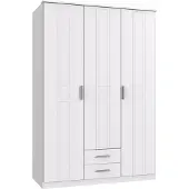 Wimex Möbel Kleiderschrank Bela "Borkum" in Landhausstil Weiß 3trg