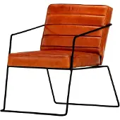 Markenlos Sessel für Wohnzimmer, Lesesessel, Stillsessel, Fernsehsessel, Hellbraun Echtleder