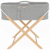 BellaFurn Handgefertigtes Boho-Babybett – Kinderbett – mit antibakterieller Matratze und Holzständer