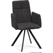 58 aufm Kessel Armlehnstuhl drehbar (4er-Set) Desha 52x92x60 Schwarz/Anthrazit