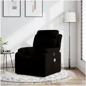 Markenlos Massage-Relaxsessel aus schwarzem Samt für Wohnzimmer und Homeoffice