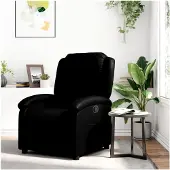 Markenlos Relaxsessel Schwarz Kunstleder, Fernsehsessel, Kinosessel, Gaming Couch