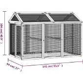 vidaXL Freilaufgehege Mokka 141x94x104 cm Massivholz Kiefer