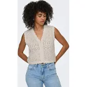 ONLY Strickjacke "ONLIRINA V-NECK BUTTON VEST KNT NOOS" Baumwollmischung