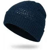 StyleBREAKER Strickmütze "Strick Beanie Mütze mit Loch Muster", Herren, blau (dunkelblau), Obermaterial: 100% Viskose CV., Modisch, Mützen Strickmütze