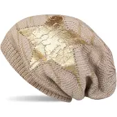 StyleBREAKER Strickmütze "Feinstrick Beanie mit Stern und Strass" 1 Stk.