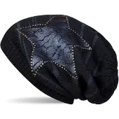 StyleBREAKER Strickmütze "Feinstrick Beanie mit Stern und Strass" 1 Stk.