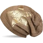 StyleBREAKER Strickmütze "Feinstrick Beanie mit Stern und Strass" 1 Stk.