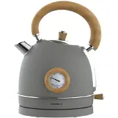 Klausberg Retro Wasserkocher KB-9009, 1,8 Liter, 1850-2200 W, Edelstahl, mit Thermometer