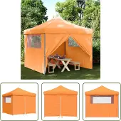 The Living Store Partyzelt Faltbar Pop-Up mit 4 Seitenteilen Orange