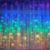 Silamp LED-Girlande Connected Vorhang Mehrfarbig 220V 3M IP44 180 LEDs (+Transfo)