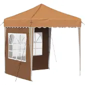vidaXL Pop-up Partyzelt 195 x 195 x 245 cm Beige Oxford-Stoff
