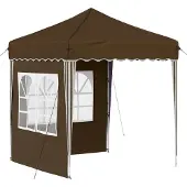 vidaXL Pop-up Partyzelt 195 x 195 x 245 cm Braun Oxford-Stoff