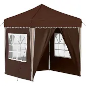 vidaXL Pop-up Partyzelt 195 x 195 x 245 cm Braun Oxford-Stoff