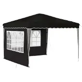 Syfax Pop-up Partyzelt 288 x 288 x 245 cm Schwarz Oxford-Stoff