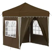 Syfax Pop-up Partyzelt 195 x 195 x 245 cm Taupe Oxford-Stoff