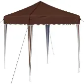Syfax Pop-up Partyzelt 195 x 195 x 245 cm Braun Oxford-Stoff