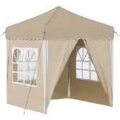 vidaXL Pop-up Partyzelt 195 x 195 x 245 cm Creme Oxford-Stoff