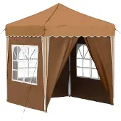 Syfax Pop-up Partyzelt 195 x 195 x 245 cm Beige Oxford-Stoff