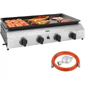 Outsunny -Gasgrill-77L x 44,5B x 19H cm-Silber+Schwarz