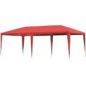 Syfax Partyzelt Rot 600 x 300 x 255 cm PE und Stahl