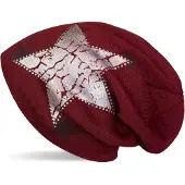 StyleBREAKER Strickmütze "Feinstrick Beanie mit Sternen und Strass" 1 Stk.