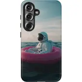 WOYC Astronaut auf pinker Luftmatratze – Hülle Kompatibel mit Samsung Galaxy S25