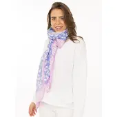 Zwillingsherz Schal "Leo Dreams" Leomuster und Schriftzug, transparenter Look