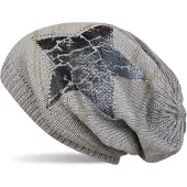 StyleBREAKER Strickmütze "Feinstrick Beanie mit Stern und Strass" 1 Stk.