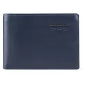 Piquadro Obidos, Leather Wallet, Coin Holder, Blue, For Men