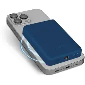 SBS TEBB5000MAG1CB, 5000 mAh, Kabelloses Aufladen, Blau