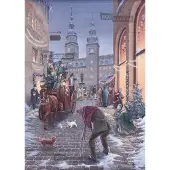 Pappnoptikum nostalgischer Bildchen Adventskalender Chemnitz - Straßenkünstler vor dem Rathaus