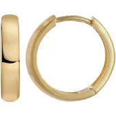 Trendor 21696 Damen Ohrringe Gold 333/8K Mattiert Klapp-Creolen 15x3 mm