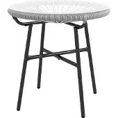 Outsunny Ratten Beistelltisch, Runder Bistrotisch Gartentisch, für Terrasse