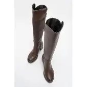 Prologue Moreni Elastischer Stiefel mit Schnalle, Blockabsatz & kniehohem Schaft